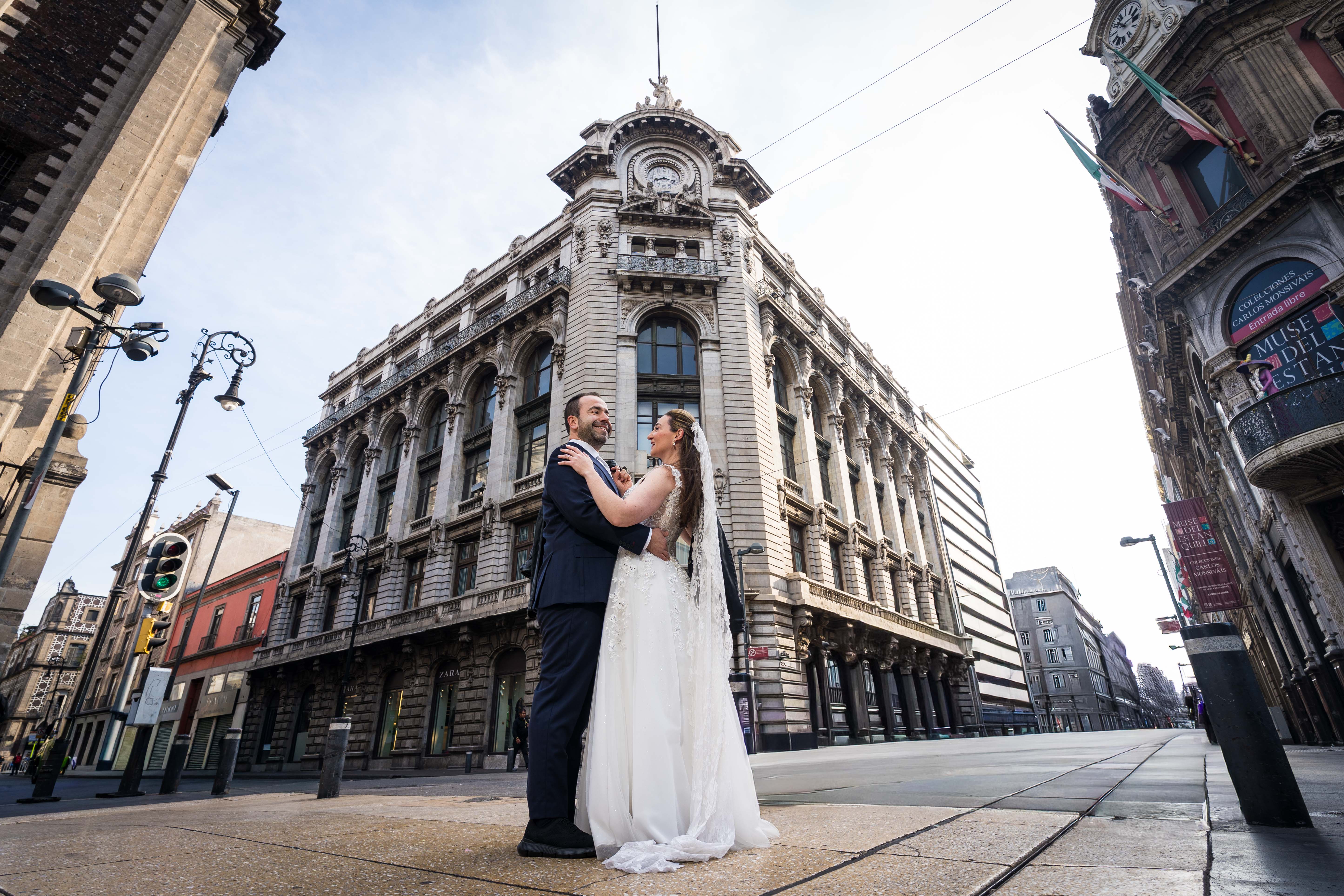 sesión de fotos de boda en el centro de la CDMX