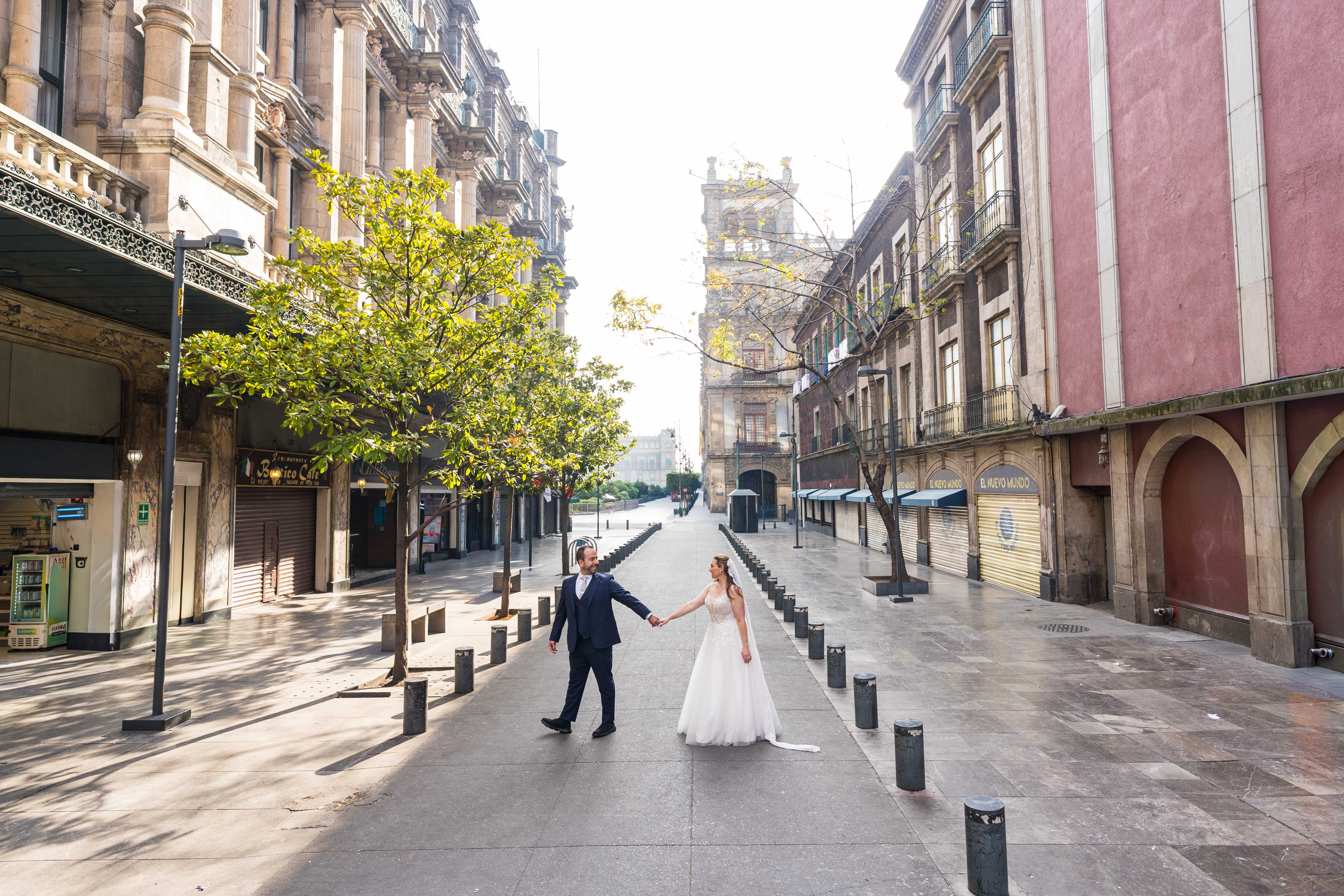 sesión de fotos de boda en el centro de la CDMX