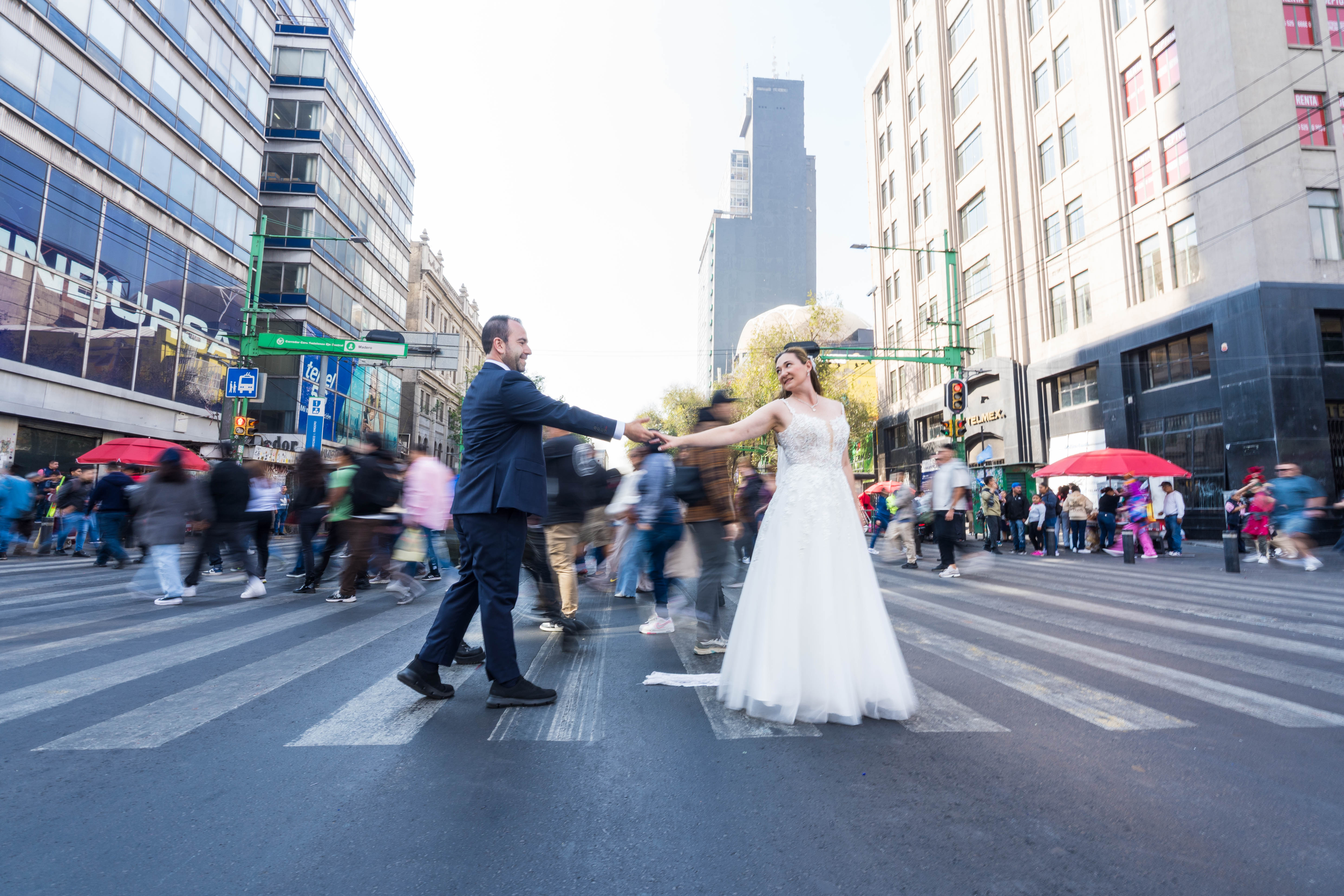 sesión de fotos de boda en el centro de la CDMX